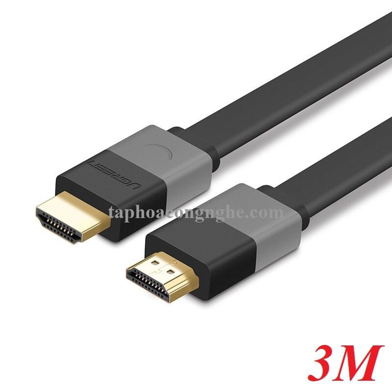 Ugreen 30111 3M màu Đen Cáp tín hiệu HDMI vỏ nhựa PVC cao cấp cáp dẹt HD120 30030111